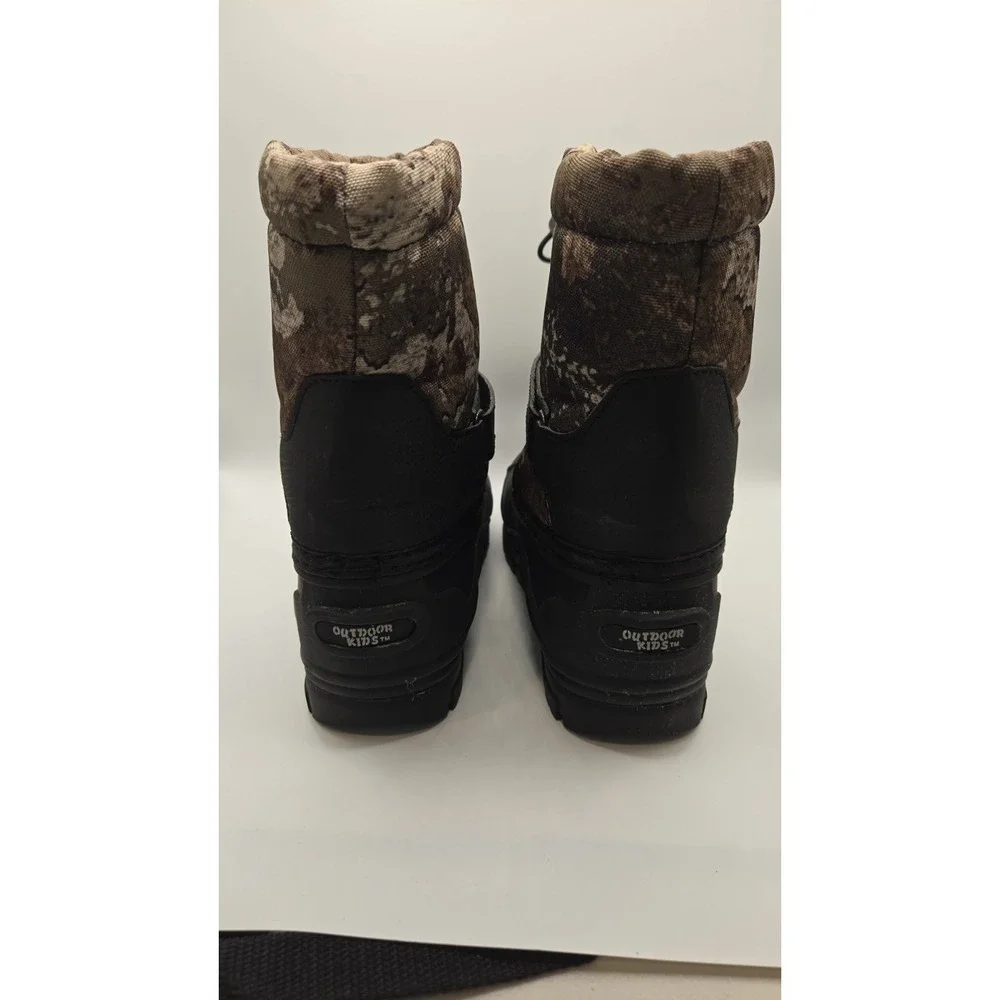 Outdoor Kids Youth Size 2 Camo Winter Snow Boots 3M Thinsulate Waterproof